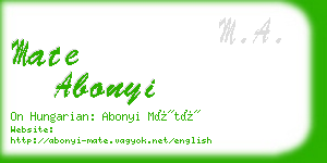 mate abonyi business card